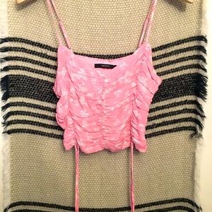 NWOT TRENDY FOREVER 21 CINCH TIE CROPPED TANK